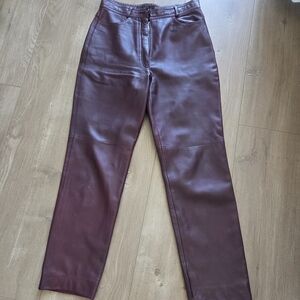 Burgundy Genuin Leather Pants